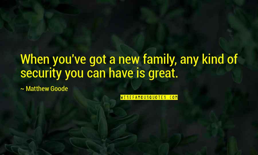I've Got The Best Family Quotes By Matthew Goode: When you've got a new family, any kind