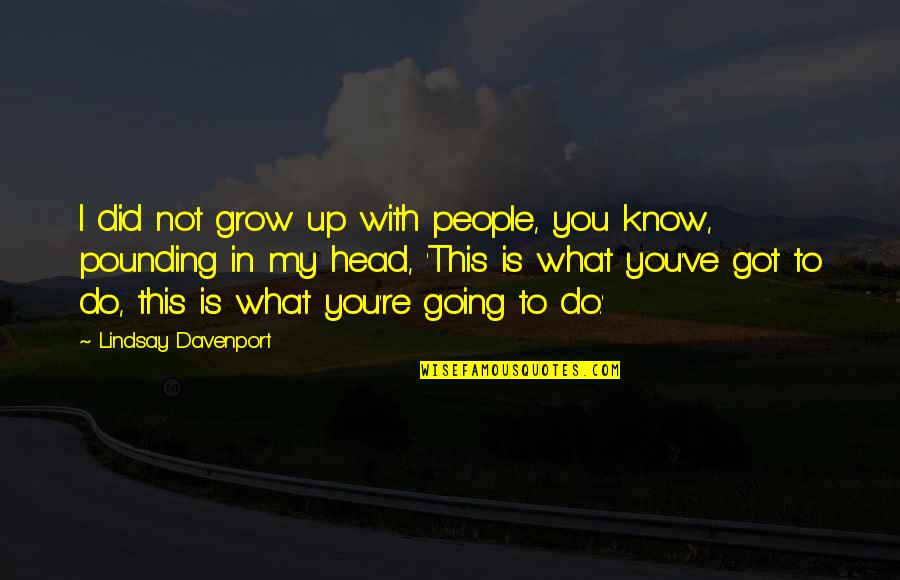 I've Got This Quotes By Lindsay Davenport: I did not grow up with people, you