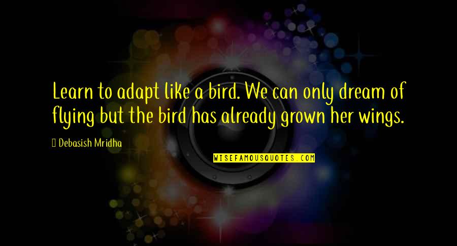 I've Grown As A Person Quotes By Debasish Mridha: Learn to adapt like a bird. We can