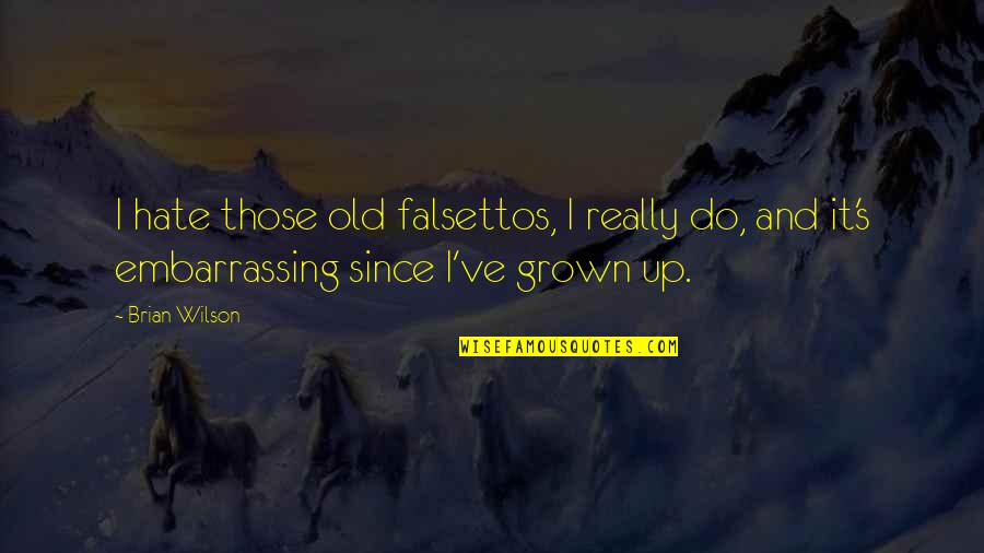I've Grown Quotes By Brian Wilson: I hate those old falsettos, I really do,