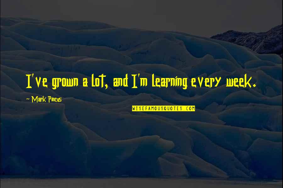 I've Grown Quotes By Mark Pincus: I've grown a lot, and I'm learning every
