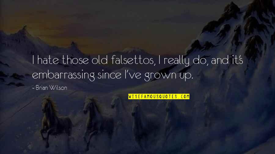 I've Grown Up Quotes By Brian Wilson: I hate those old falsettos, I really do,