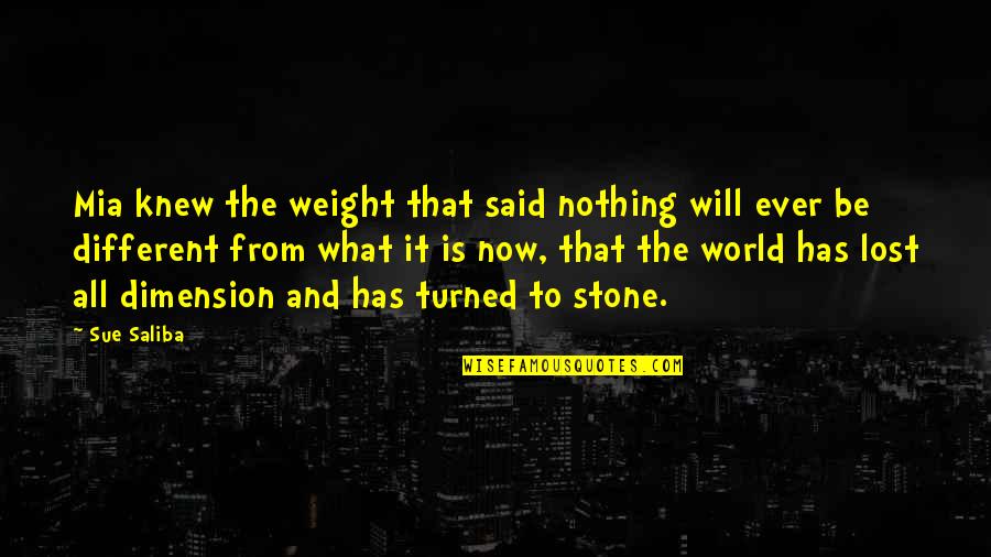 I've Lost Weight Quotes By Sue Saliba: Mia knew the weight that said nothing will