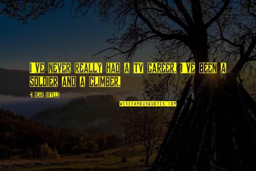 I've Never Had Quotes By Bear Grylls: I've never really had a TV career. I've