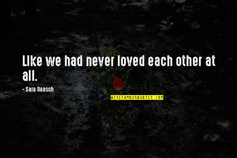 I've Never Loved Like This Quotes By Sara Raasch: LIke we had never loved each other at