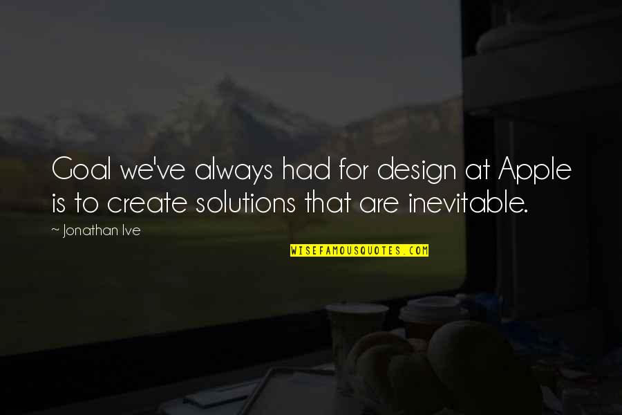 Ive Quotes By Jonathan Ive: Goal we've always had for design at Apple