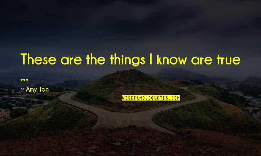 I've Waited For Nothing Quotes By Amy Tan: These are the things I know are true