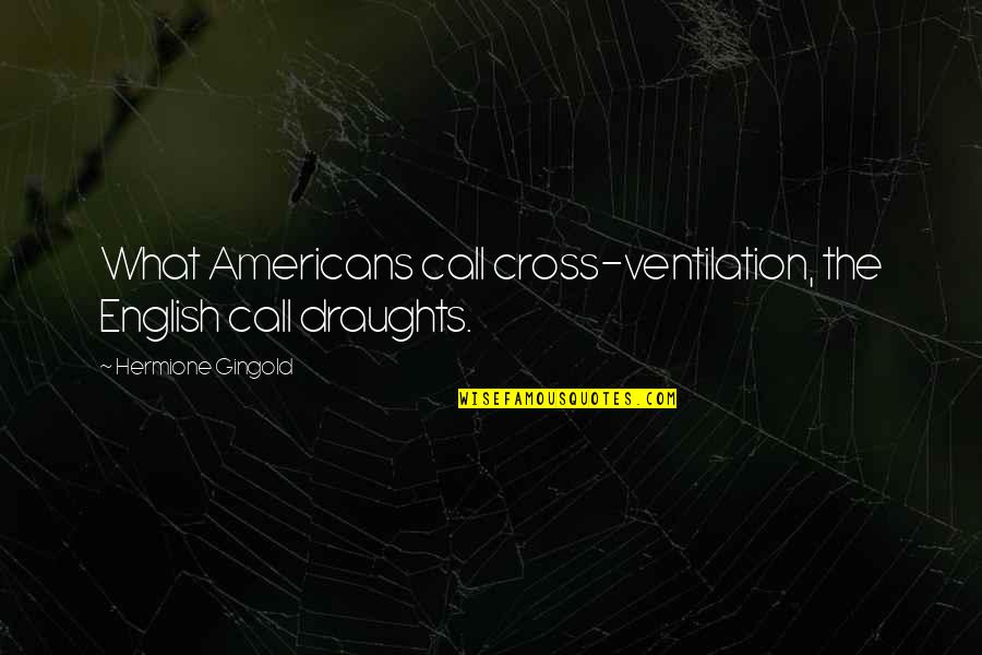 Ivf Quotes By Hermione Gingold: What Americans call cross-ventilation, the English call draughts.