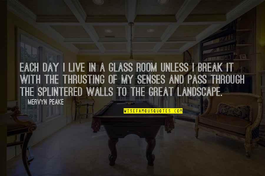 Ivio Binnenhof Quotes By Mervyn Peake: Each day I live in a glass room