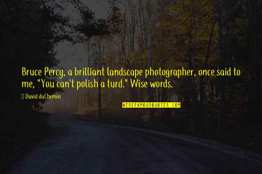 Ivone Montero Quotes By David DuChemin: Bruce Percy, a brilliant landscape photographer, once said Ivone Montero Quotes By David DuChemin: Bruce Percy, a brilliant landscape photographer, once said