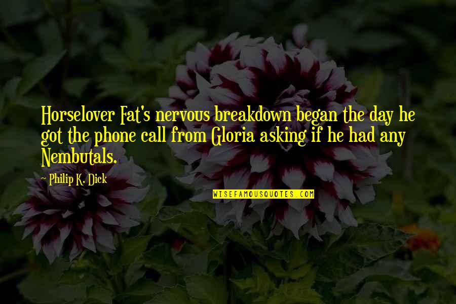 Ivsa Setup Quotes By Philip K. Dick: Horselover Fat's nervous breakdown began the day he