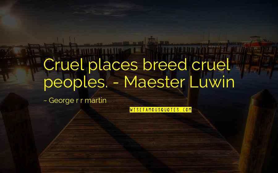 Iwatobi Swim Club Makoto Quotes By George R R Martin: Cruel places breed cruel peoples. - Maester Luwin