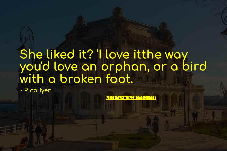 Iyer Quotes By Pico Iyer: She liked it? 'I love itthe way you'd