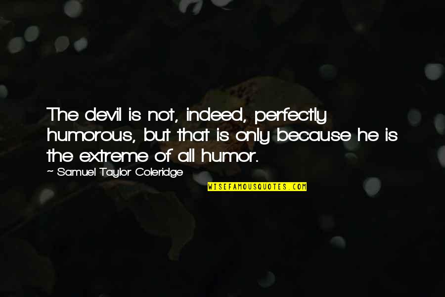 Iyimserlik Ve Quotes By Samuel Taylor Coleridge: The devil is not, indeed, perfectly humorous, but