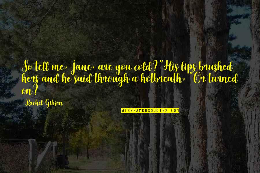 Izada Quotes By Rachel Gibson: So tell me, Jane, are you cold?"His lips Izada Quotes By Rachel Gibson: So tell me, Jane, are you cold?"His lips