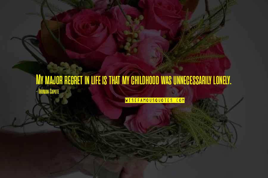 Izada Quotes By Truman Capote: My major regret in life is that my