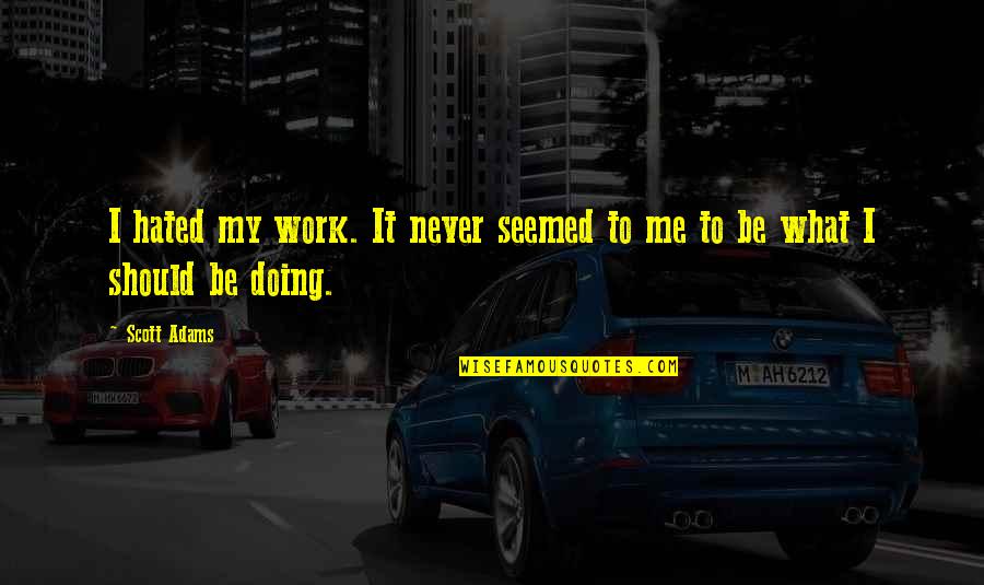 Izayoi Quotes By Scott Adams: I hated my work. It never seemed to