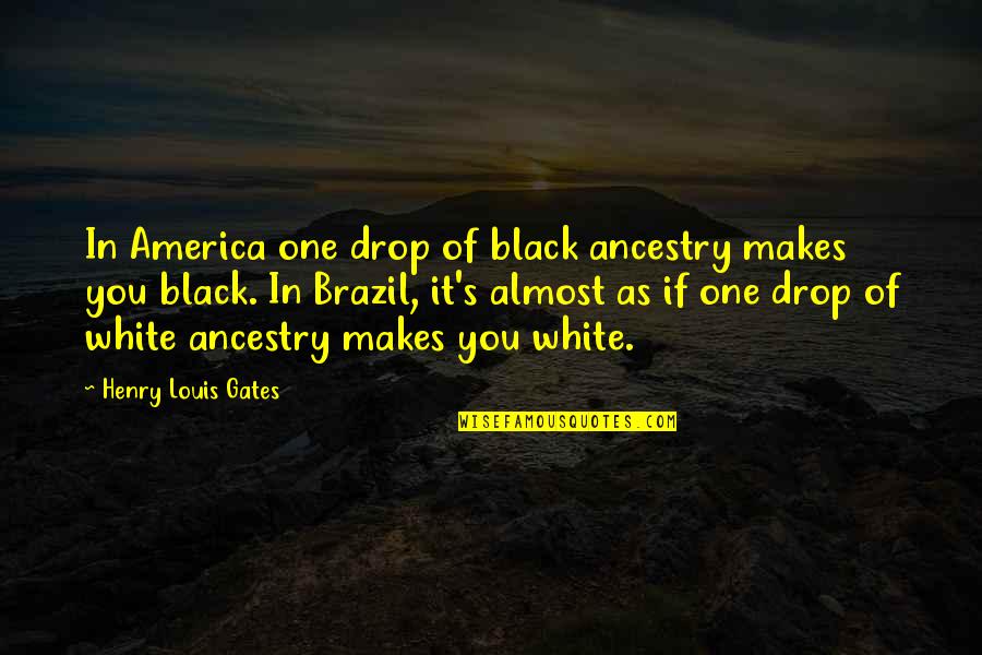 Izquierda Politica Quotes By Henry Louis Gates: In America one drop of black ancestry makes
