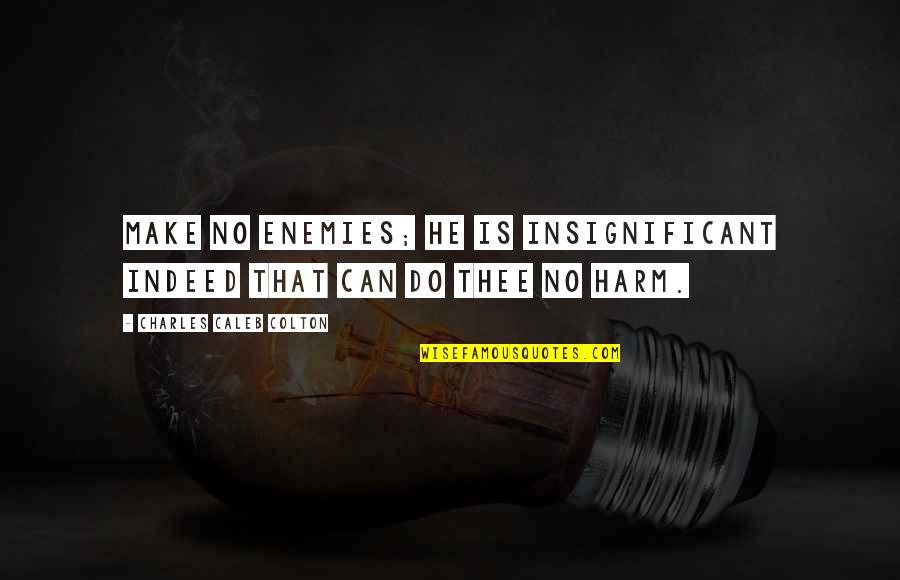 Izutsu Toshihiko Quotes By Charles Caleb Colton: Make no enemies; he is insignificant indeed that Izutsu Toshihiko Quotes By Charles Caleb Colton: Make no enemies; he is insignificant indeed that