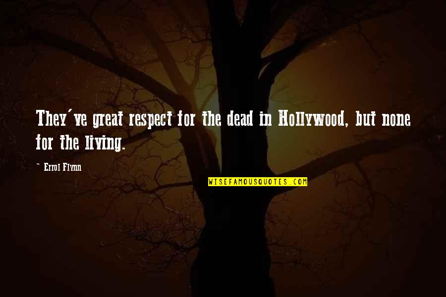 Izvinite Quotes By Errol Flynn: They've great respect for the dead in Hollywood,