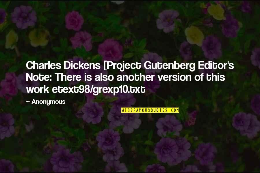 Izzie Quotes By Anonymous: Charles Dickens [Project Gutenberg Editor's Note: There is