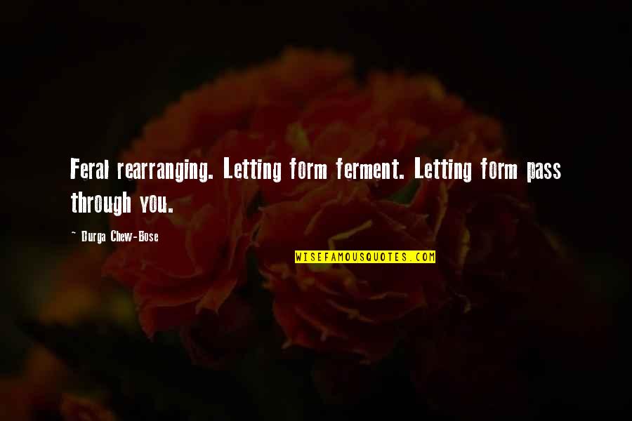 J C Bose Quotes By Durga Chew-Bose: Feral rearranging. Letting form ferment. Letting form pass