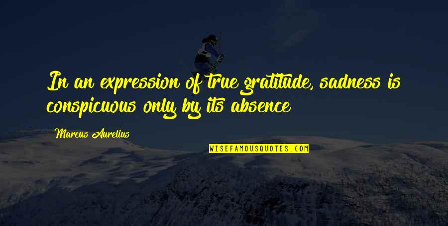J Cole Money Quotes By Marcus Aurelius: In an expression of true gratitude, sadness is