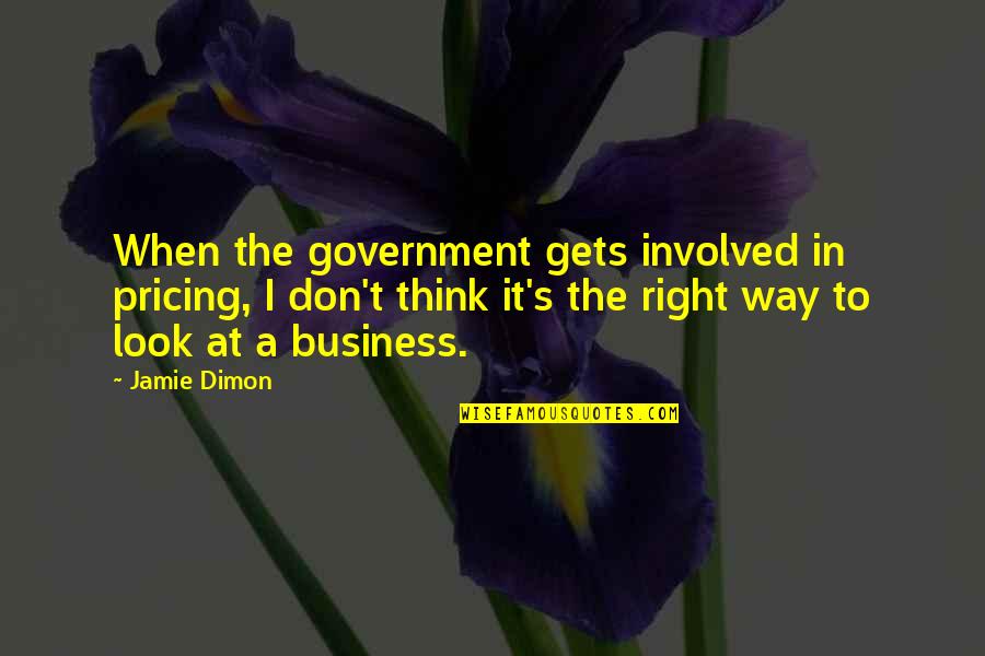 J Dimon Quotes By Jamie Dimon: When the government gets involved in pricing, I