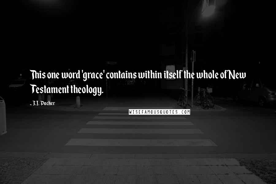 J.I. Packer quotes: This one word 'grace' contains within itself the whole of New Testament theology.