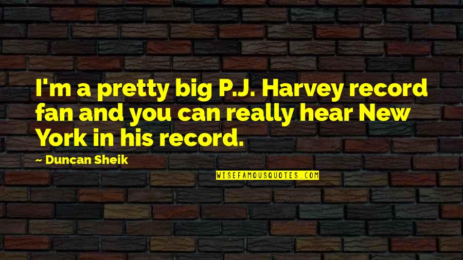 J J M P Quotes By Duncan Sheik: I'm a pretty big P.J. Harvey record fan