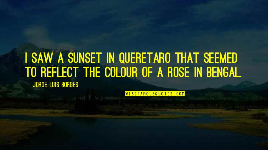 J L Borges Quotes By Jorge Luis Borges: I saw a sunset in Queretaro that seemed