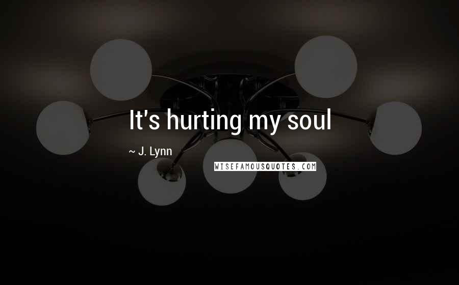 J. Lynn quotes: It's hurting my soul