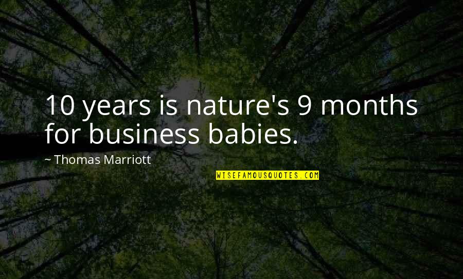 J Marriott Quotes By Thomas Marriott: 10 years is nature's 9 months for business J Marriott Quotes By Thomas Marriott: 10 years is nature's 9 months for business