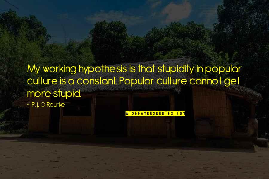 J O O P Quotes By P. J. O'Rourke: My working hypothesis is that stupidity in popular