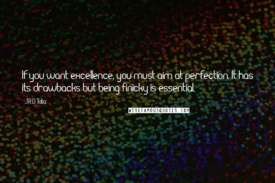 J.R.D. Tata quotes: If you want excellence, you must aim at perfection. It has its drawbacks but being finicky is essential.