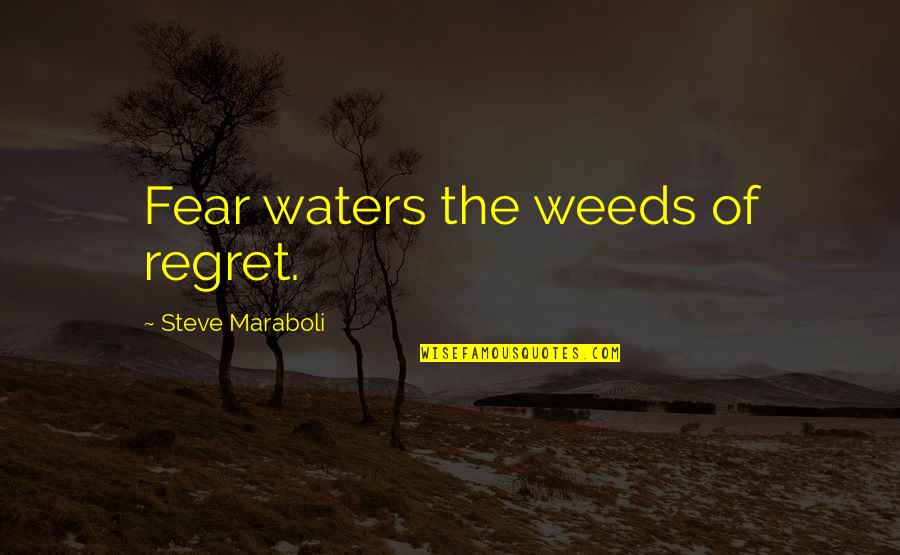 J R Jayawardene Quotes By Steve Maraboli: Fear waters the weeds of regret.