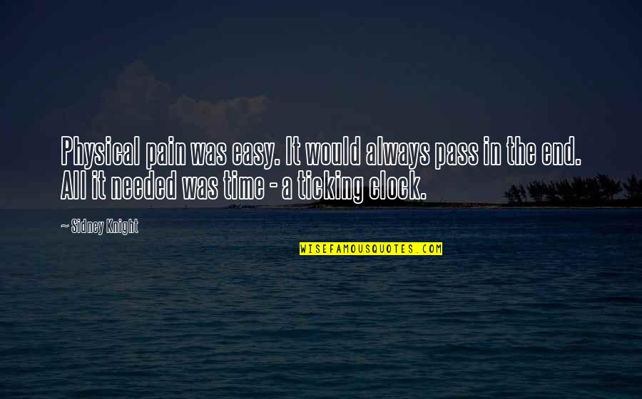 J Robert Moskin Quotes By Sidney Knight: Physical pain was easy. It would always pass J Robert Moskin Quotes By Sidney Knight: Physical pain was easy. It would always pass