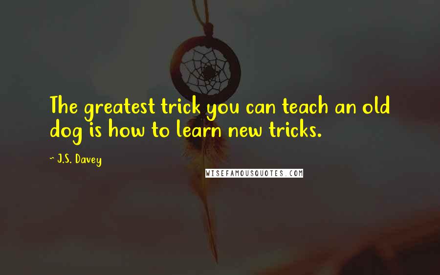 J.S. Davey quotes: The greatest trick you can teach an old dog is how to learn new tricks.