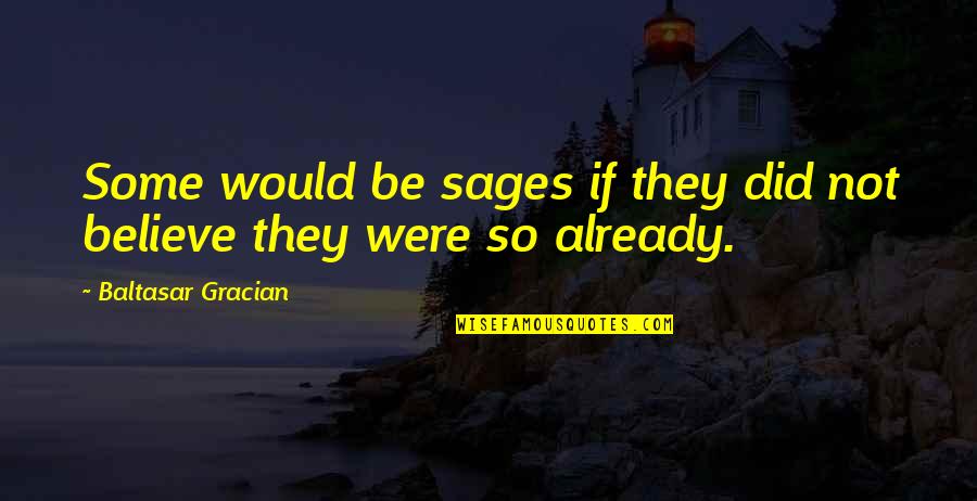 J S T O Quotes By Baltasar Gracian: Some would be sages if they did not