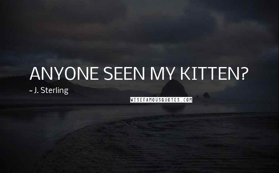 J. Sterling quotes: ANYONE SEEN MY KITTEN?