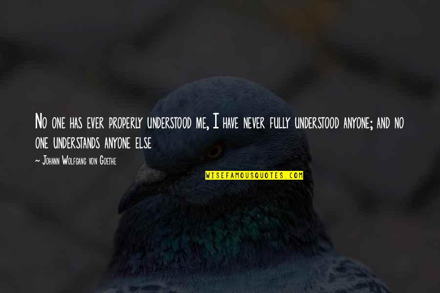 J W Goethe Quotes By Johann Wolfgang Von Goethe: No one has ever properly understood me, I J W Goethe Quotes By Johann Wolfgang Von Goethe: No one has ever properly understood me, I