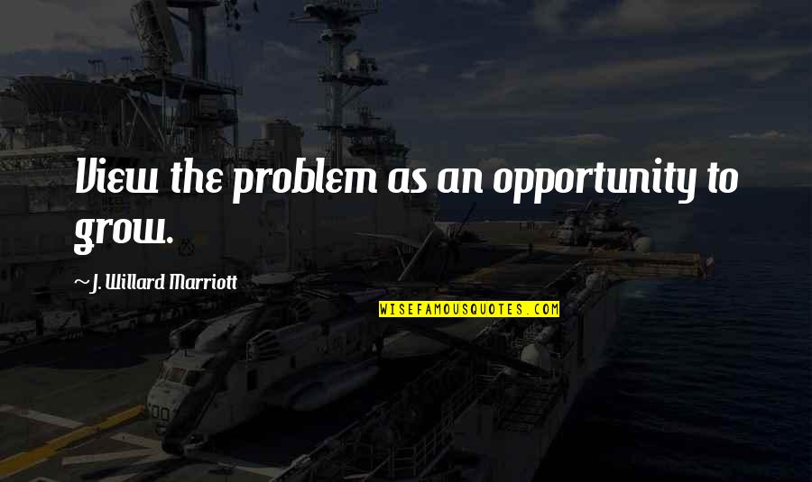 J Willard Marriott Quotes By J. Willard Marriott: View the problem as an opportunity to grow.