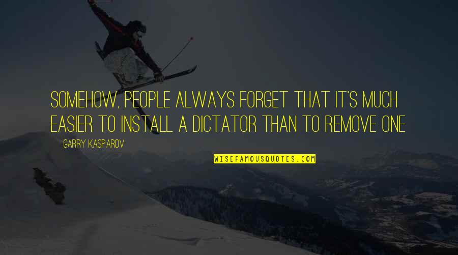 J3590 Quotes By Garry Kasparov: Somehow, people always forget that it's much easier J3590 Quotes By Garry Kasparov: Somehow, people always forget that it's much easier