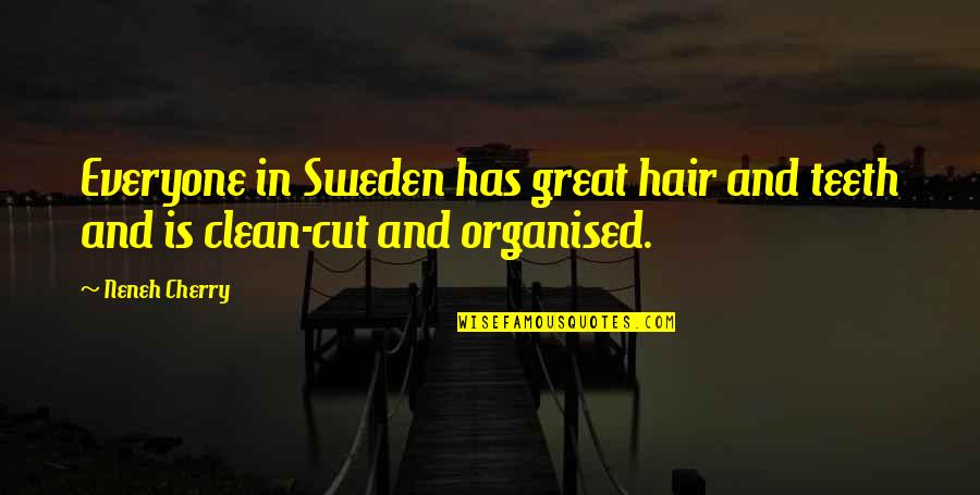 Ja Duh Quotes By Neneh Cherry: Everyone in Sweden has great hair and teeth