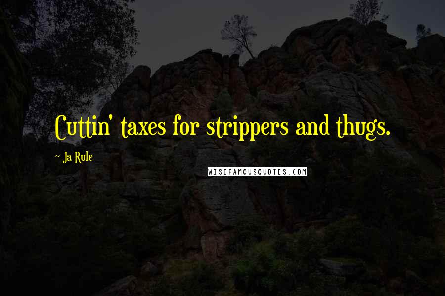 Ja Rule quotes: Cuttin' taxes for strippers and thugs.