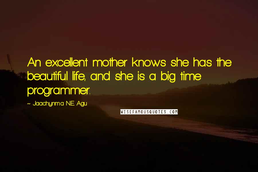 Jaachynma N.E. Agu quotes: An excellent mother knows she has the beautiful life, and she is a big time programmer.