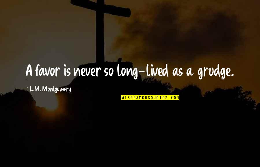 Jaat K Thaat Quotes By L.M. Montgomery: A favor is never so long-lived as a