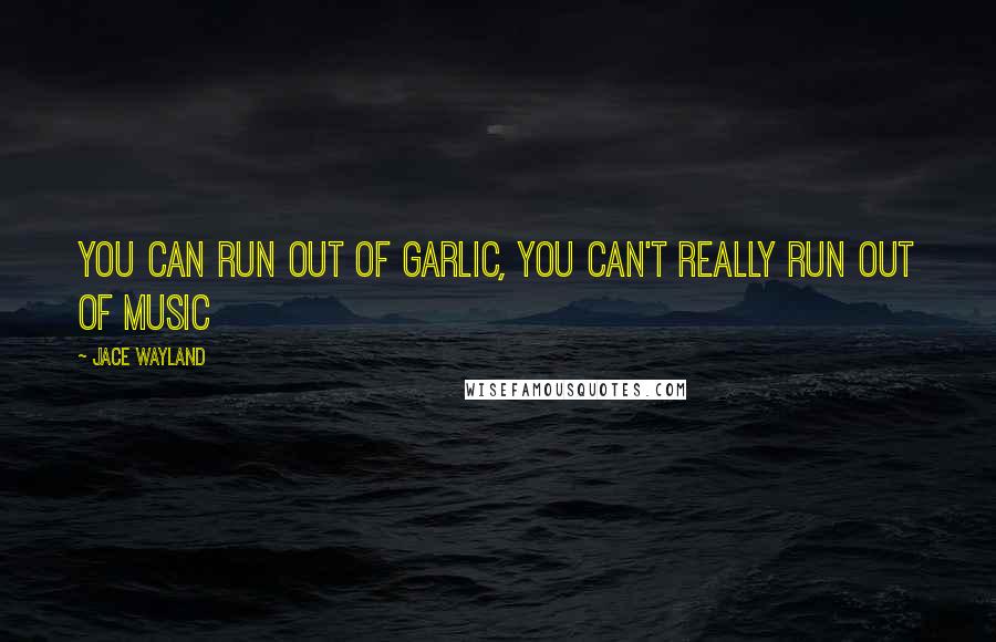 Jace Wayland quotes: You can run out of garlic, you can't really run out of music