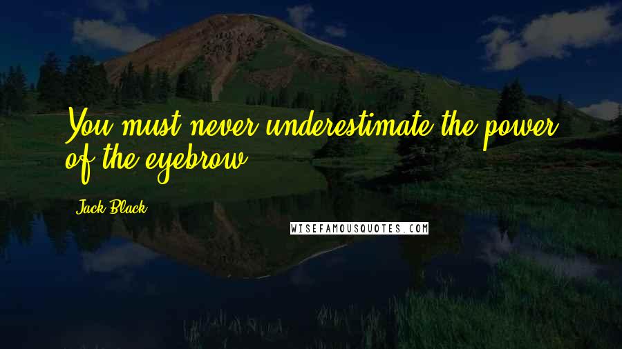 Jack Black quotes: You must never underestimate the power of the eyebrow.
