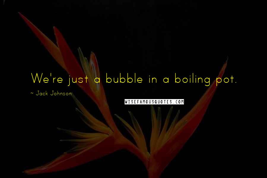 Jack Johnson quotes: We're just a bubble in a boiling pot.